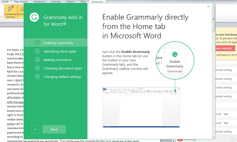 grammarly for mac word